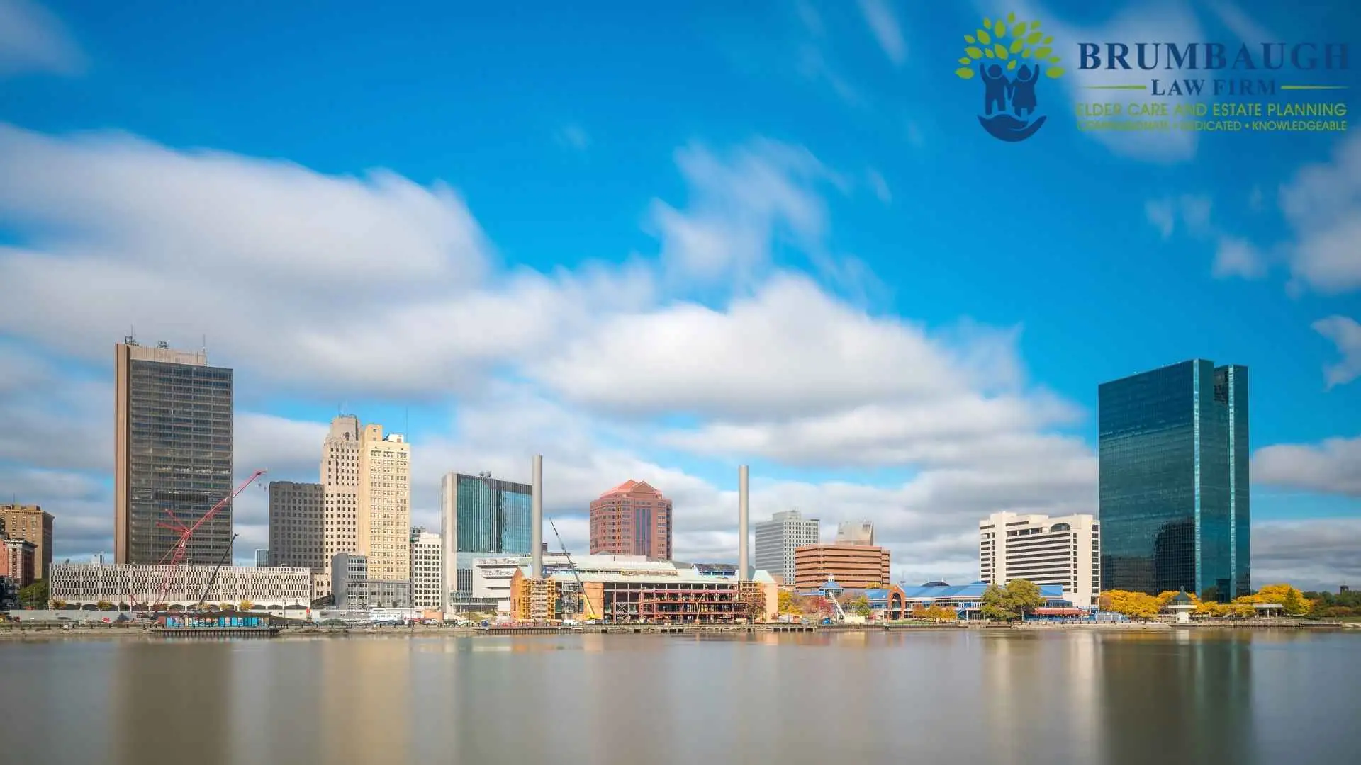 Toledo downtown skyline across Maumee River