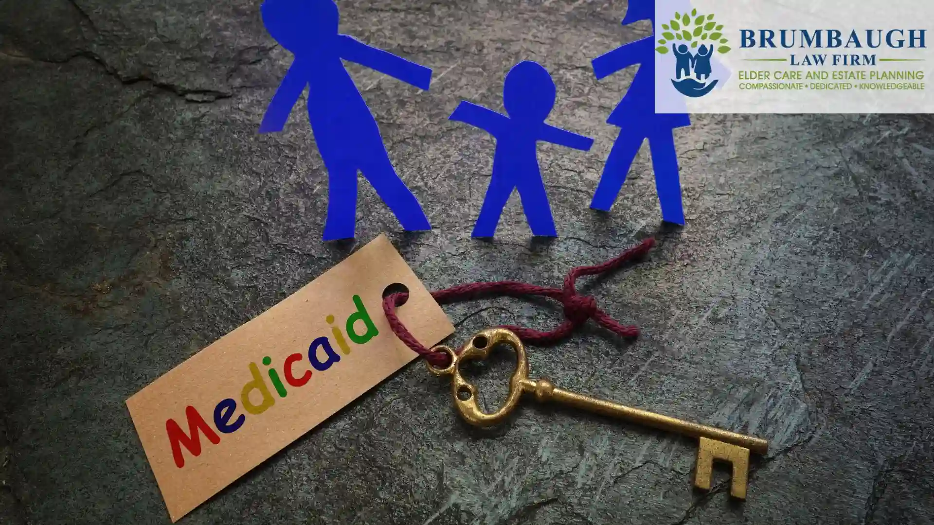 Medicaid key and family cutouts illustration symbolyzing medicaid taking your home in 2026